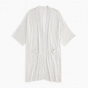 Chico’s Light Heather Gray Open Front Cardigan – Soft Everyday Layer, Size 1 (M)